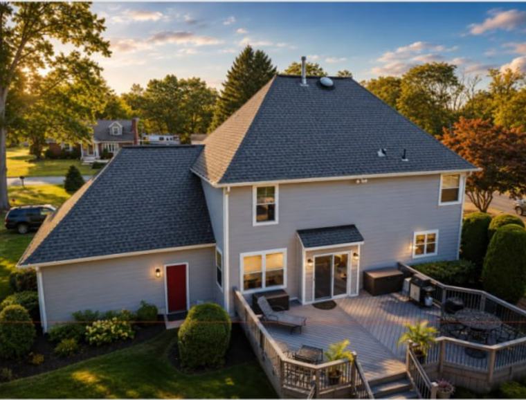 Home after roof replacement and James Hardie siding — Edgewater Park, NJ