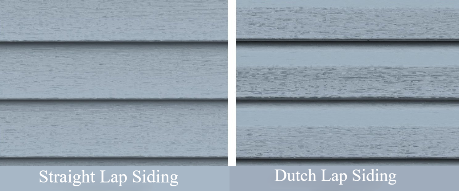 Straight lap siding vs Dutch lap siding close-up profile comparison